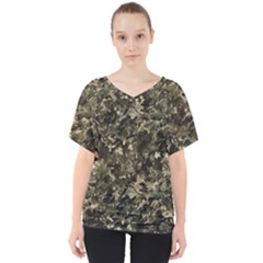 Camouflage Army Survival Uniform V-neck Dolman Drape Top by Posterlux