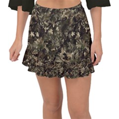 Camouflage Army Survival Uniform Fishtail Mini Chiffon Skirt