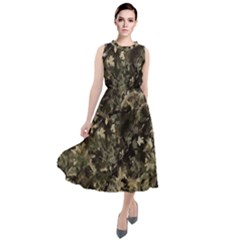 Camouflage Army Survival Uniform Round Neck Boho Dress by Posterlux