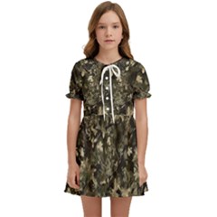 Camouflage Army Survival Uniform Kids  Sweet Collar Dress