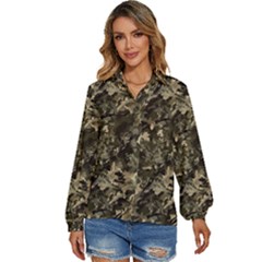 Camouflage Army Survival Uniform Women s Long Sleeve Button Up Shirt