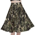 Camouflage Army Survival Uniform A-Line Full Circle Midi Skirt With Pocket View1