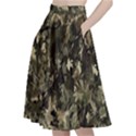 Camouflage Army Survival Uniform A-Line Full Circle Midi Skirt With Pocket View2