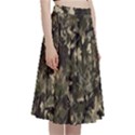 Camouflage Army Survival Uniform A-Line Full Circle Midi Skirt With Pocket View3