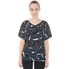 Cryptic Creature Pattern  V-neck Dolman Drape Top by dflcprintsclothing