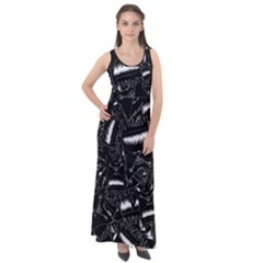 Cryptic Creature Pattern  Sleeveless Velour Maxi Dress by dflcprintsclothing