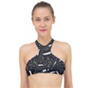 Cryptic Creature Pattern  High Neck Bikini Top View1