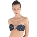 Cryptic Creature Pattern  Twist Bandeau Bikini Top View1