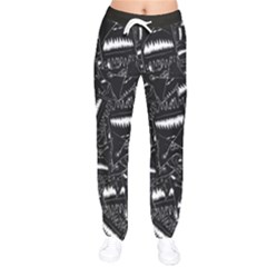 Cryptic Creature Pattern  Women Velvet Drawstring Pants by dflcprintsclothing