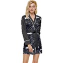 Cryptic Creature Pattern  Long Sleeve Satin Robe View1