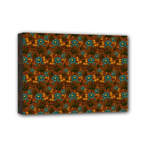 Blue Bloom Bouquet Mini Canvas 7  X 5  (stretched) by GeekLover