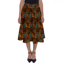 Blue Bloom Bouquet Perfect Length Midi Skirt