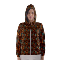 Blue Bloom Bouquet Women s Hooded Windbreaker