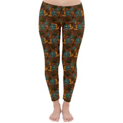 Blue Bloom Bouquet Classic Winter Leggings