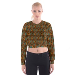 Blue Bloom Bouquet Cropped Sweatshirt by GeekLover