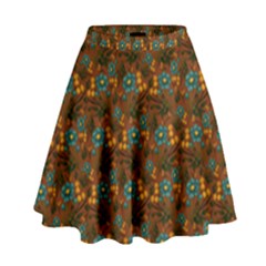 Blue Bloom Bouquet High Waist Skirt by GeekLover