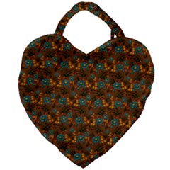 Blue Bloom Bouquet Giant Heart Shaped Tote