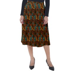 Blue Bloom Bouquet Classic Velour Midi Skirt  by GeekLover