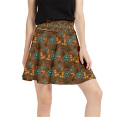 Blue Bloom Bouquet Waistband Skirt by GeekLover