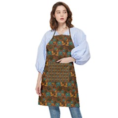 Blue Bloom Bouquet Pocket Apron by GeekLover