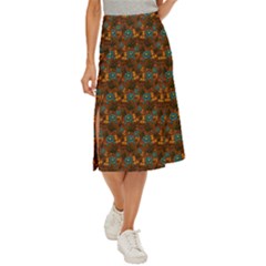 Blue Bloom Bouquet Midi Panel Skirt by GeekLover