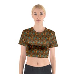 Blue Bloom Bouquet Cotton Crop Top by GeekLover