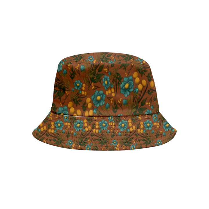 Blue Bloom Bouquet Inside Out Bucket Hat (Kids)