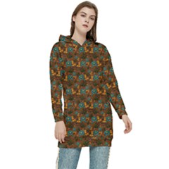 Blue Bloom Bouquet Women s Long Oversized Pullover Hoodie by GeekLover