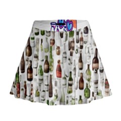 Bottle Chic Print Patterns Mini Flare Skirt by BellaVistaTshirt02