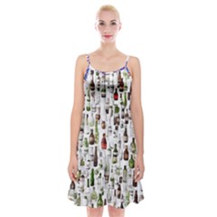 Bottle Chic Print Patterns Spaghetti Strap Velvet Dress