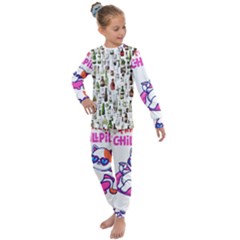 Bottle Chic Print Patterns Kids  Long Sleeve Set 