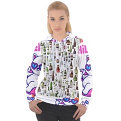 Bottle Chic Print Patterns Women s Overhead Hoodie