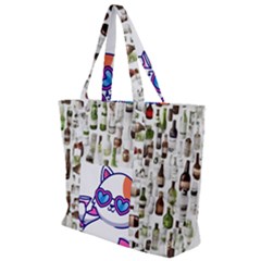 Bottle Chic Print Patterns Zip Up Canvas Bag by BellaVistaTshirt02