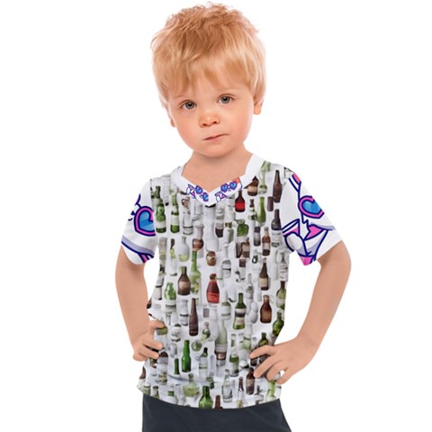 Bottle Chic Print Patterns Kids  Sports T-shirt by BellaVistaTshirt02