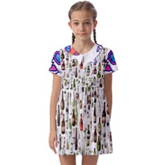 Bottle Chic Print Patterns Kids  Asymmetric Collar Dress by BellaVistaTshirt02