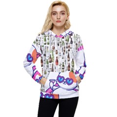 Bottle Chic Print Patterns Women s Lightweight Drawstring Hoodie