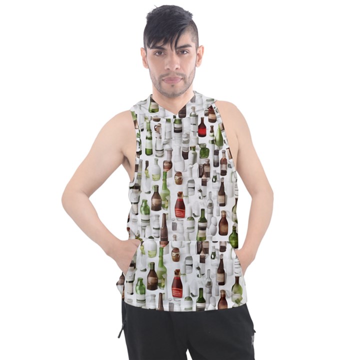 Bottle Chic Print Patterns Men s Sleeveless Hoodie