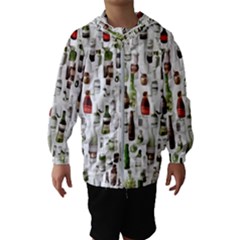 Bottle Chic Print Patterns Kids  Hooded Windbreaker