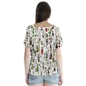 Bottle Chic Print Patterns V-Neck Flutter Sleeve Top View2