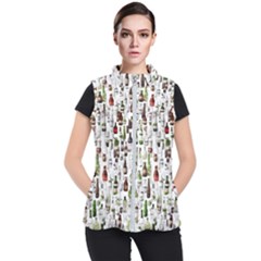 Bottle Chic Print Patterns Women s Puffer Vest