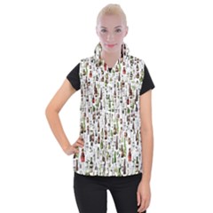 Bottle Chic Print Patterns Women s Button Up Vest