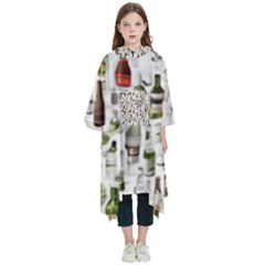 Bottle Chic Print Patterns Kids  Hooded Rain Ponchos