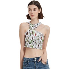 Bottle Chic Print Patterns Cut Out Top