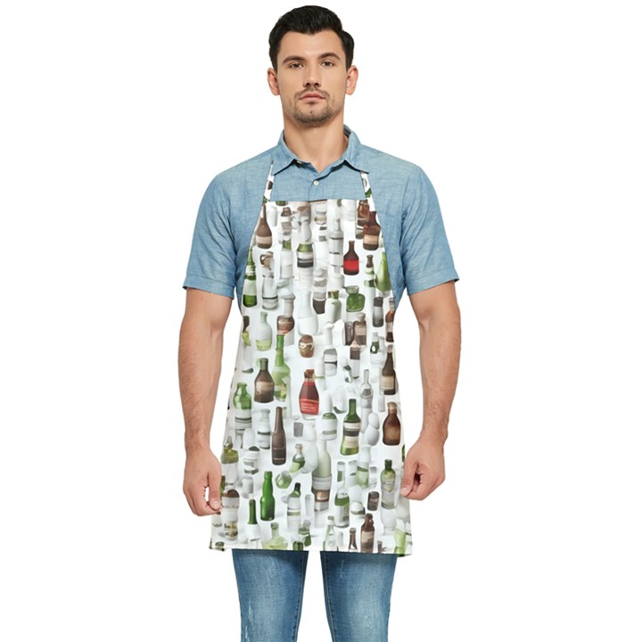 Bottle Chic Print Patterns Kitchen Apron