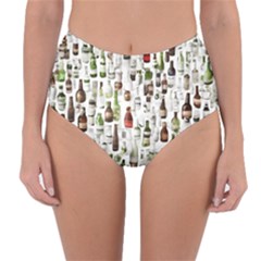 Bottle Chic Print Patterns Reversible High-waist Bikini Bottoms