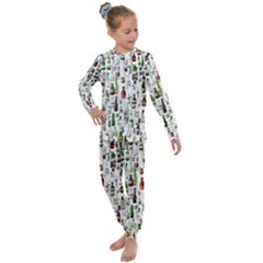 Bottle Chic Print Patterns Kids  Long Sleeve Set 