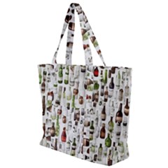 Bottle Chic Print Patterns Zip Up Canvas Bag by BellaVistaTshirt02