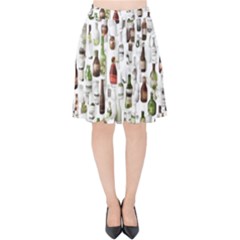 Bottle Chic Print Patterns Velvet High Waist Skirt