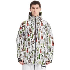 Bottle Chic Print Patterns Men s Multi Pockets Zip Ski And Snowboard Waterproof Breathable Jacket