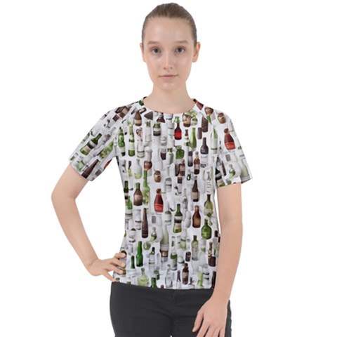 Bottle Chic Print Patterns Women s Sport Raglan T-shirt by BellaVistaTshirt02